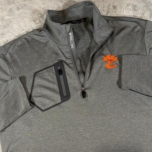 RLX Ralph Lauren Clemson Tigers Quarter Zip Performance Pullover | Grey | Large